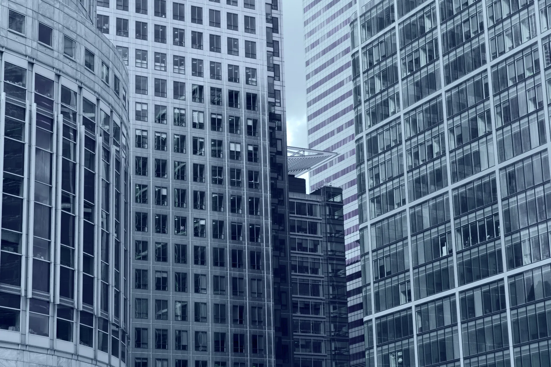 Modern glass building facade