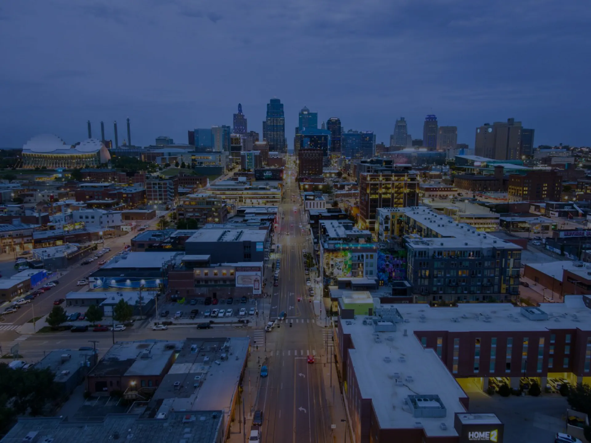 Kansas City skyline at dusk